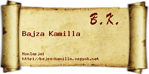 Bajza Kamilla névjegykártya